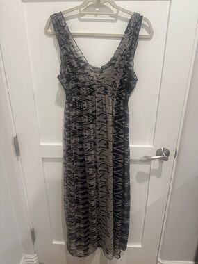 Joie Black and Gray Patterned Maxi Dress